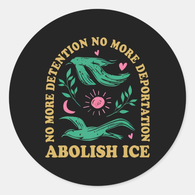 Abolish Ice Retro Protest And Resist Support Immig Classic Round Sticker (Front)