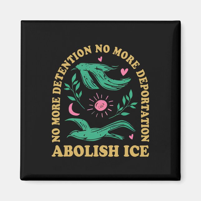 Abolish Ice Retro Protest And Resist Support Immig Magnet (Front)