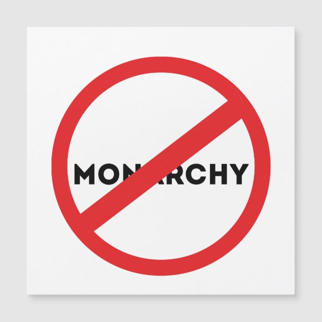 Abolish the Monarchy Magnetic Card (Front)
