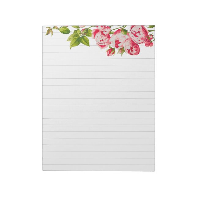 Abondance rose sur un grand bloc-notes (Tourné)