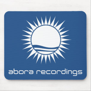 Abora Recordings White-on-Blue Mousepad