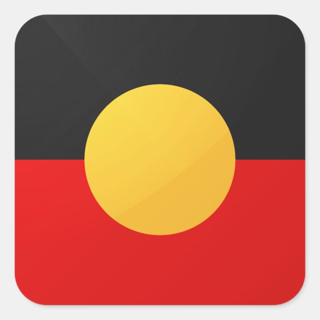 Aborigin Glossy Square Flag Sticker (Front)