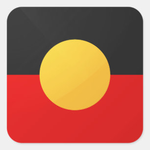 Aborigin Glossy Square Flag Sticker