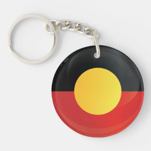 Aborigin  Round Icon Flag Keychain