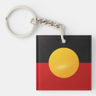 Aborigin square glossy flag keychain