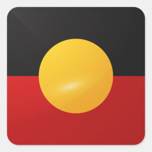 Aborigin square glossy flag square sticker