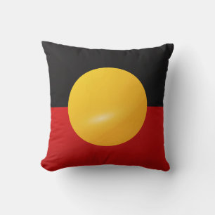 Aborigin square glossy flag throw pillow