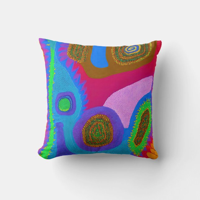 Aboriginal Abstract Art Vol 05 Throw Pillow (Front)