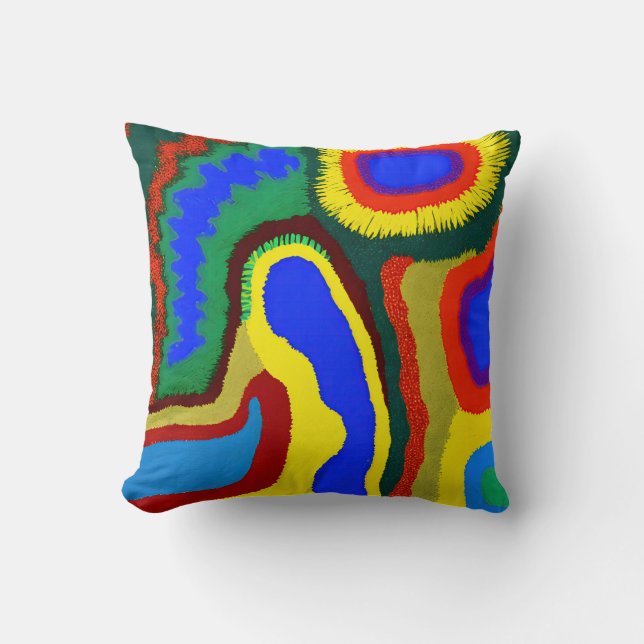 Aboriginal Abstract Art Vol 08 Throw Pillow (Front)