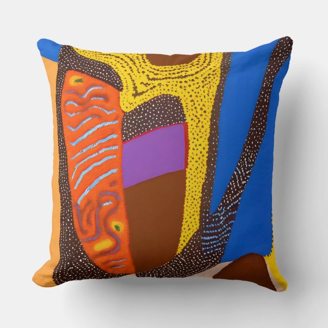 Aboriginal Abstract Art Vol 09 Throw Pillow (Front)