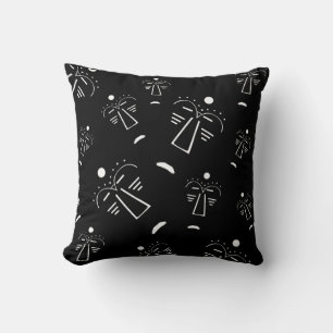Aboriginal Abstract Face Throw Pillow