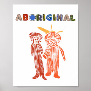 aboriginal art ancient idol symbol petroglyph aust poster