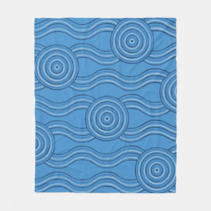 Aboriginal art ocean fleece blanket