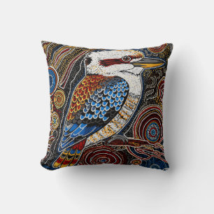 ABORIGINAL ART OF KOOKABURRA THROW PILLOW