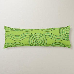 Aboriginal art rainforest body pillow