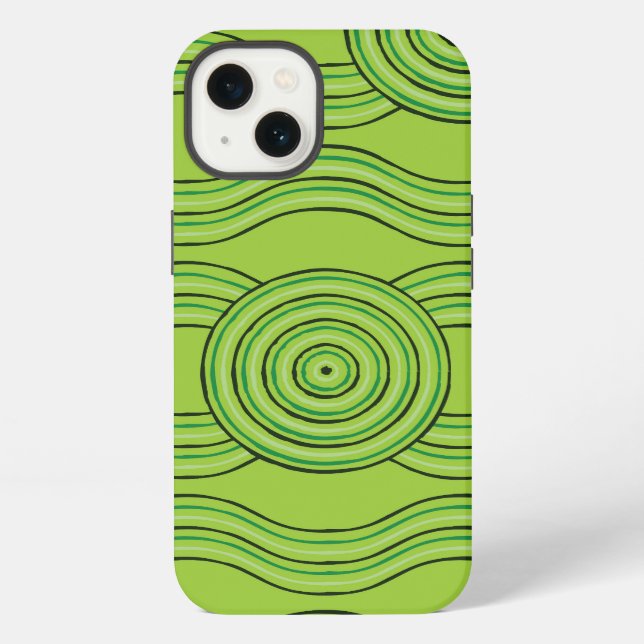 Aboriginal art rainforest iPhone case (Back)