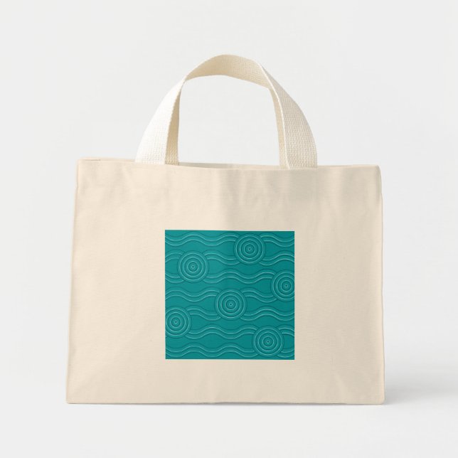Aboriginal art reef mini tote bag (Front)