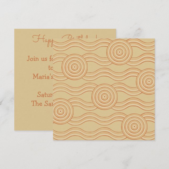 Aboriginal art sandstone invitation (Front/Back)