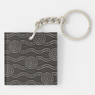 Aboriginal art storm keychain