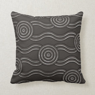Aboriginal art storm throw pillow