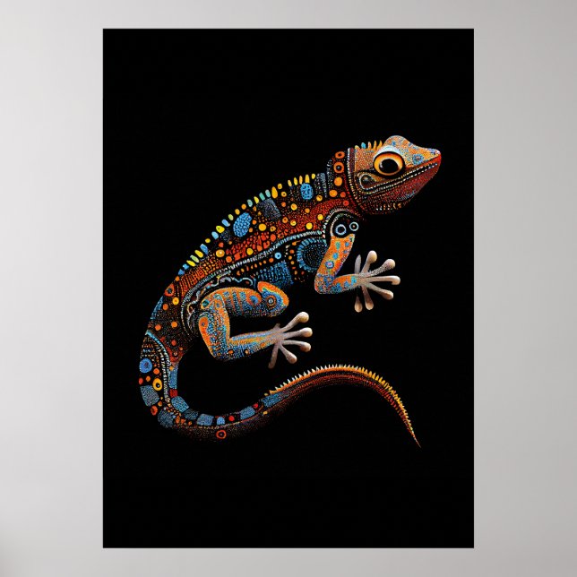 Aboriginal Art style Goanna  Poster (Front)