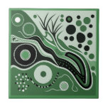 Aboriginal art style green 1 of 9 Ceramic Tile<br><div class="desc">Aboriginal art style green 1 of 9 Ceramic Tile mix and match</div>
