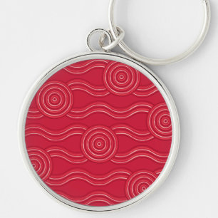 Aboriginal art waratah keychain