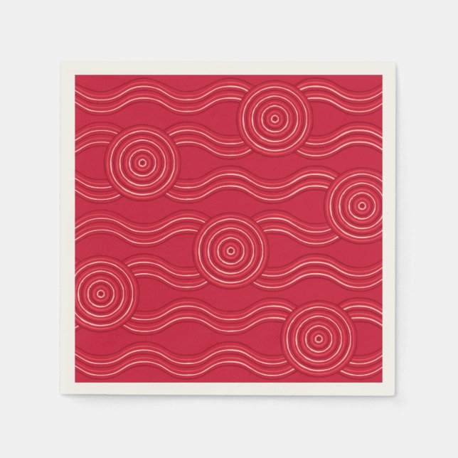Aboriginal art waratah napkin (Front)