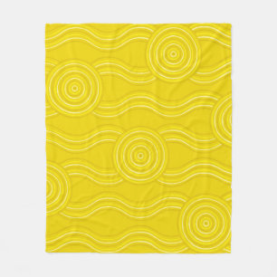 Aboriginal art wattle fleece blanket
