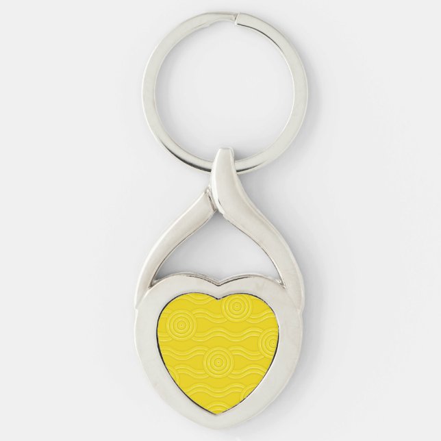 Aboriginal art wattle keychain (Front)