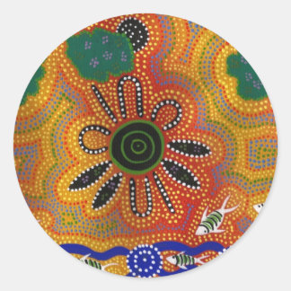 Aboriginal Artwork Classic Round Sticker