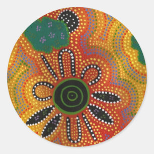 Aboriginal Artwork Classic Round Sticker