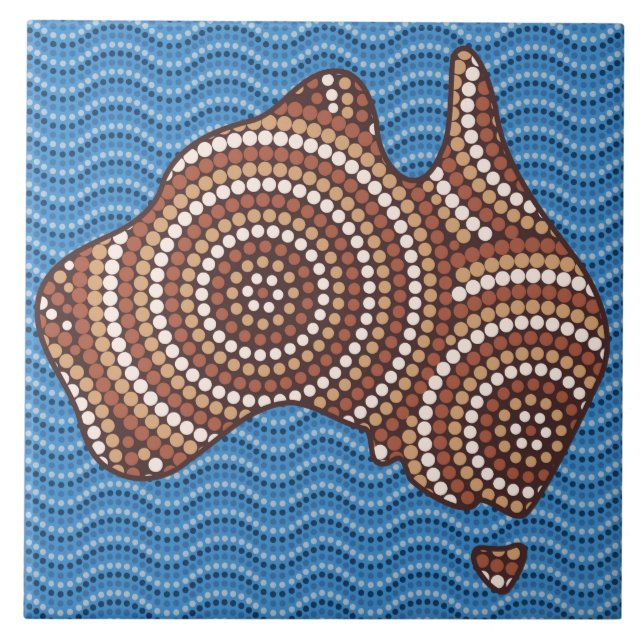 Aboriginal Australia dot painting Tile (Front)