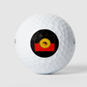 ABORIGINAL AUSTRALIAN ART FLAG 8 GOLF BALLS