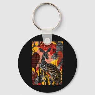Aboriginal Australian Kangaroo Dot Art Roo Artwork Keychain