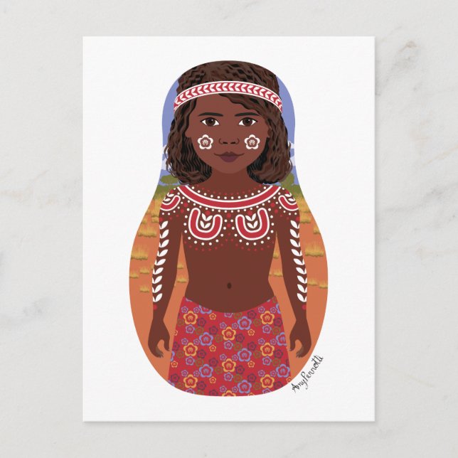 Aboriginal Australian Matryoshka Postcard (Front)