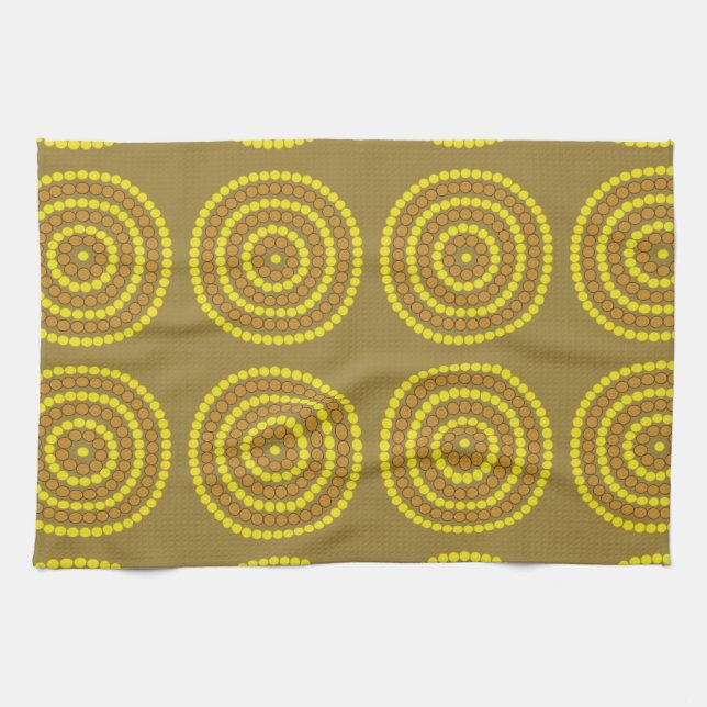 Aboriginal beige kitchen towel (Horizontal)