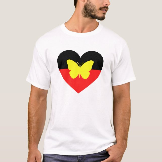 Aboriginal Butterfly Flag T-Shirt (Front)