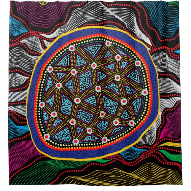 Aboriginal Design-15 Shower Curtain (Front)