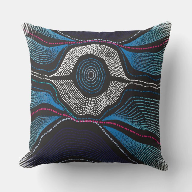 Aboriginal Design Two Throw Pillow (Front)