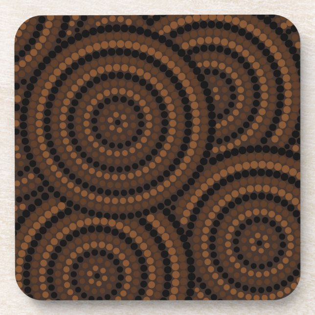 Aboriginal dot painting coaster (Front)