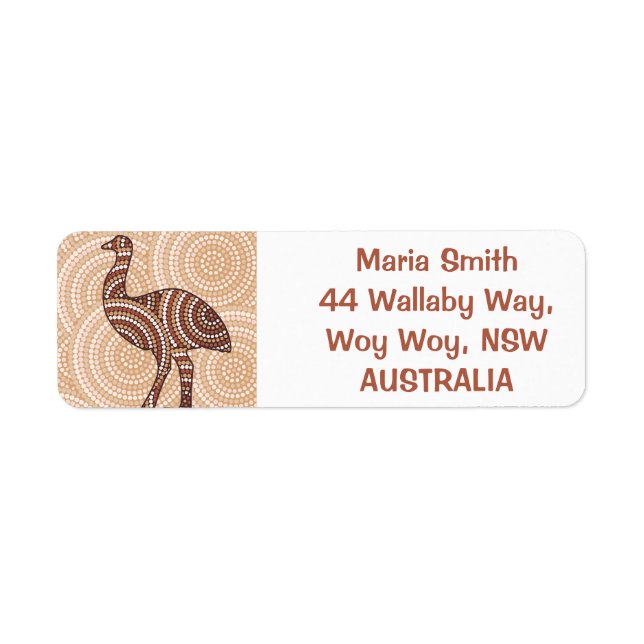Aboriginal dot painting emu (Front)