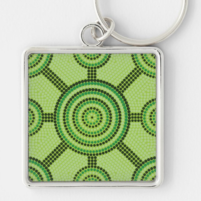 Aboriginal dot painting keychain (Front)