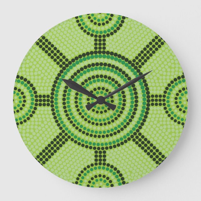 Aboriginal dot painting large clock (Front)
