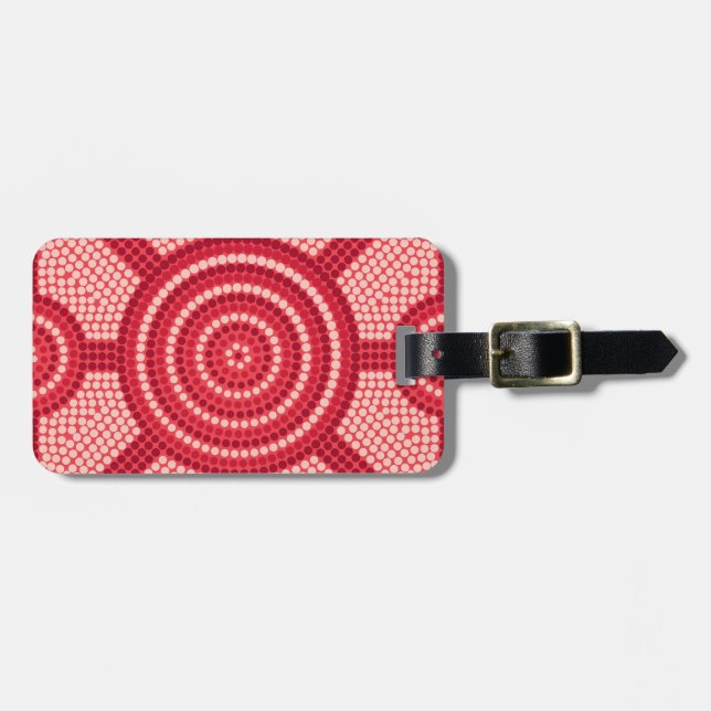 Aboriginal dot painting luggage tag (Front Horizontal)