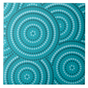 Aboriginal dot painting tile