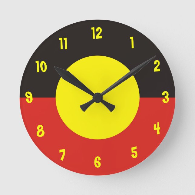 aboriginal flag clock (Front)