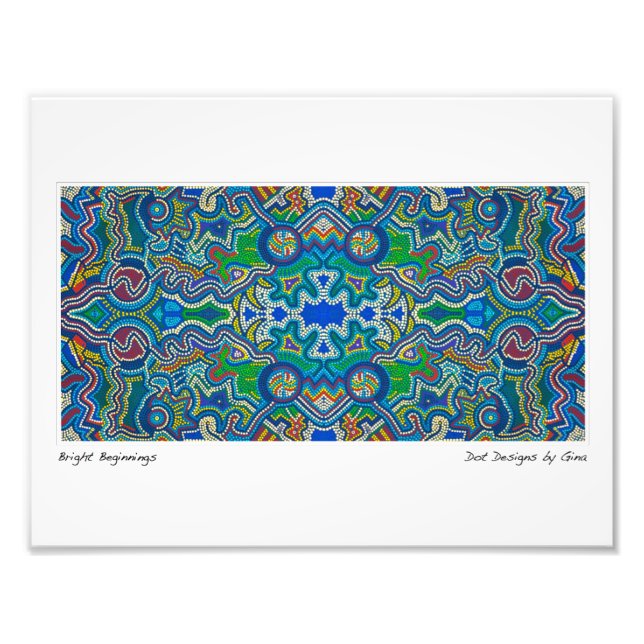 Aboriginal inspired dot designs by Gina Photo Print (Front)