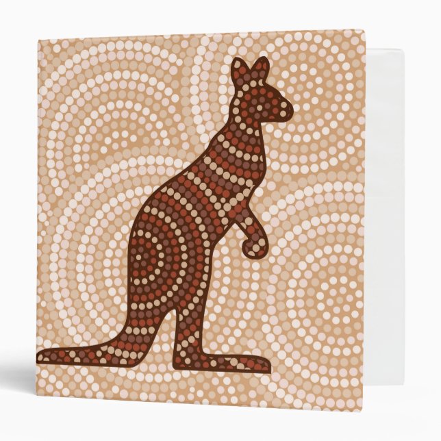 Aboriginal kangaroo dot painting binder (Front/Inside)