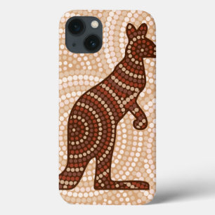 Aboriginal kangaroo dot painting iPhone 13 case